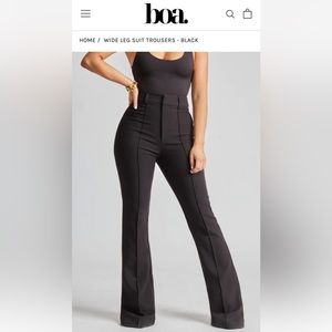 Because of Alice black wide leg trousers